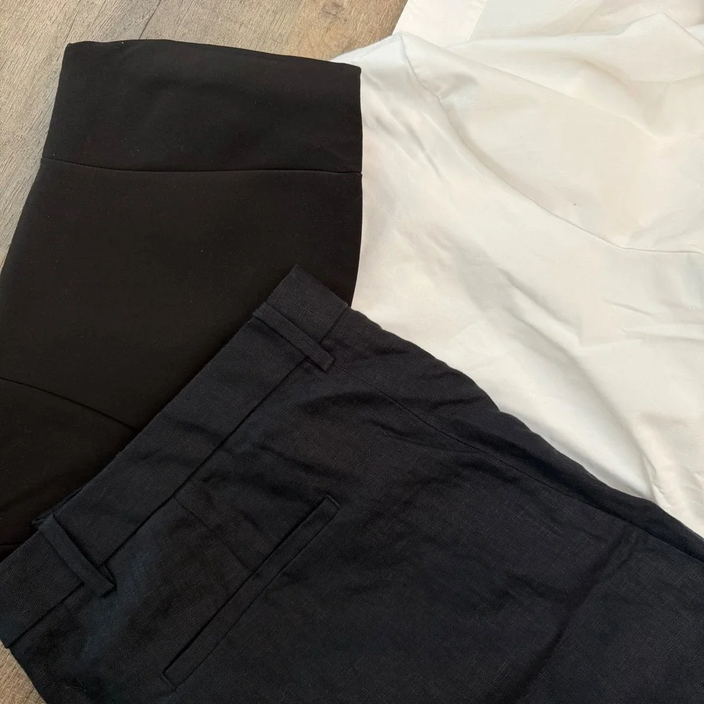 Banana Republic Womens 18 100% Linen Wide Leg Pleated Trousers Pants Minimalist